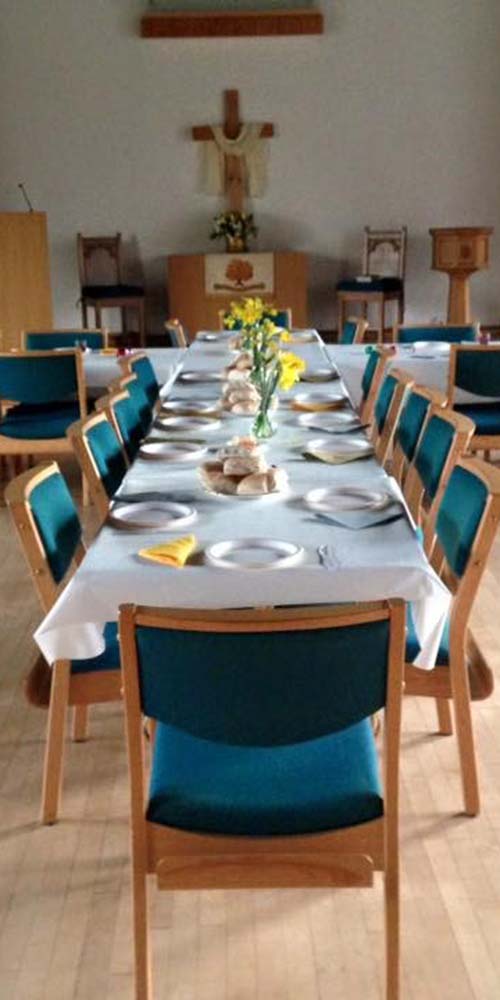 The church prepared fro Easter Morning breakfastTall